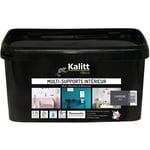 Peinture - KALITT - Multi supports mat carbone 2.5l - Noir - Intérieur - Mat - Acrylique