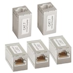 Coupleur RJ45, 5 Pièces Ethernet Raccord RJ45, Connecteur RJ45 Cat7, Cat6, Cat5, Cat5e Compatible avec câbles réseau Femelle vers Femelle.[G1564]