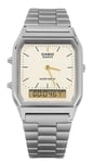 Casio Vintage Analog Digital Gray Ion Plated Quartz AQ-230GG-9A Men's Watch