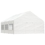 vidaXL Paviljong med tak vit 6,69x5,88x3,75 m polyeten Vit