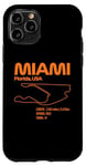 Coque pour iPhone 11 Pro Circuit de course à Miami Formula Racing Circuits Sport