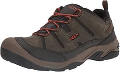 KEEN Men's Circadia Waterproof Hiking Shoes, Black Olive/Potters Clay, 9.5 UK