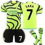 23-24 Arsenal Away Kids Fotbollströja Kit nr 7 SAKA 6-7 Years