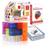 Playmags Brainy Cube avec Cartes de Défi Brainy Cube, Blocs de Construction pour Un Jeu Créatif Ouvert, Jouets Éducatifs pour Les Enfants À Partir de 3 Ans