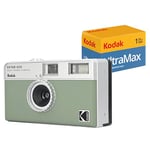 KODAK EKTAR H35 Caméra vidéo Demi-Format 35 mm, réutilisable, sans Mise au Point, léger, Facile à Utiliser (Film et Pile AAA Non Incluse) (Pack Vert Sauge avec Film 24exp)