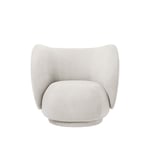 Ferm Living - Rico Lounge Chair Bouclé Off-White - Lenestoler - Naturlig materiale/Tre