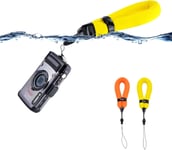 Dragonne Flottante pour Appareil Photo Etanche pour Olympus TG-7 TG-6 TG-5 TG-4, Canon D30 D20, Nikon W300 W150 W100, Gopro HERO 9 8 et Téléphone Portable, Orange + Jaune