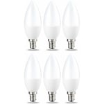 Lot de 6 petites ampoules LED en forme de flamme Culot Edison à vis E14 6 W (équivalent 40 W) Blanc chaud Intensité non variable