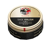 Bufalo Classic Shoe Polish, Betuna for Shoes, Care of Shoes, Cream Black, Protects and Gives Shine, Ideal for Smooth and Rustic Skin, 75 ml Tin