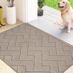 FCSDETAIL Dirt Trapper Indoor Door Mat 60 x 90 cm, Machine Washable Entrance Rug, Super Absorbent Dog Doormat, Non-slip Inside Floor Mat for Entryway, Muddy Shoes & Paws