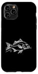 Coque pour iPhone 11 Pro Line Art Poisson & Ichtyologiste Dorado Doré