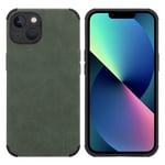 Coque pour Apple iPhone 13 en Vert Émeraude Housse de protection Étui en silicone TPU avec dos en similicuir élégant - Neuf