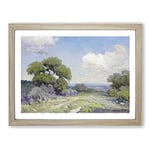 Morning In The Live Oaks By Julian Onderdonk Classic Painting Framed Wall Art Print, Ready to Hang Picture for Living Room Bedroom Home Office Décor, Oak A2 (64 x 46 cm)