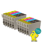 10 Ink Cartridges For Epson Workforce 16xl Wf-2010w 2510wf 2520nf 2530wf 2540wf