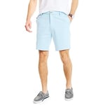 Nautica Men's Classic Fit Flat Front Stretch Solid Chino 8.5" Deck Shorts Casual, Noon Blue, 38