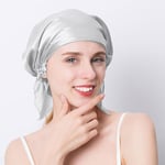 (One SizeSilver grey) 100 % Natural Mulberry Silk Night Silk Cap Sleeping Cap Pure Silk Hair Wrap Sleeping Pipo Naisten Tytölle 19 Äiti