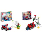 LEGO 10789 Marvel Spider-Man's Car and Doc Ock Set, Spidey and His Amazing Friends Buildable Toy & Marvel Motorcycle Chase: Spider-Man vs. Doc Ock, Motorbike Building Toy for Kids, Boys and Girl