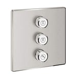 GROHE Grohtherm Smartcontrol Triple Volume Control Trim Set for Concealed Installation, with Three Valves Square Shape, Stainless Steel Look 29127DC0