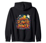 Flower Power Halloween Hippie Floral 1960's Pumpkin Ghost Zip Hoodie