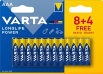 Pile alcaline AAA (LR03) Varta Long-life Power, lot de 12