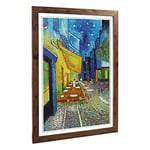 Big Box Art Framed Print of Vincent Van Gogh Cafe Terrace at Night Design | Wall Art Picture | Home Decor for Kitchen, Living Room, Bedroom, Hallway, Walnut, A2 / 24.5x18 Inch / 62x45cm