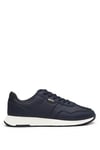 BOSS Mens Titanium Runn TTNM EVO Textured-Sole Trainers in Mixed Materials Size 12 Dark Blue