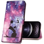 MRSTER Coque Samsung Galaxy Note 10 Étui Portefeuille en Cuir PU Flip Coque, Premium PU-Cuir Coque Compatible avec Samsung Galaxy Note 10. YI Star Panda