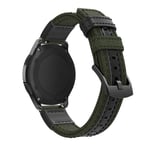 Samsung Galaxy Gear S3 / S3 Frontier / Galaxy Watch 46mm klockband av äkta läder - Armégrön