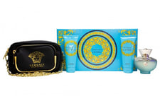 VERSACE POUR FEMME DYLAN TURQUOISE GIFT SET 100ML EDT + 100ML S/G + 100ML B/L + 
