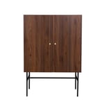 Buffet haut 2 portes 1 tiroir - Bois et métal - LODGE - L 90 x P 39,5 x H 130