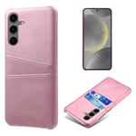 SKALO Samsung S24 FE PU Läder Skal med Korthållare/Plånbok - Roséguld Rosa guld