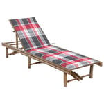 Prolenta Premium - Chaise Longue De Jardin Avec Coussin Bambou