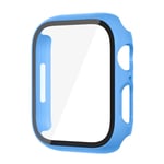 Glass+ Cover för Apple Watch case 9 8 7 6 SE 5 iWatch Accessories Screen Protector Apple Watch Series 45mm 41mm 44mm 40mm 42mm 38mm blå blu blu blue 40mm series 654SE