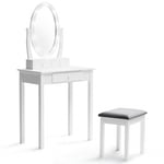 Coiffeuse BELLA avec miroir LED et tabouret