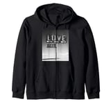 Love You Black White T-Shirt Print I Love You Hoodie Zip Hoodie