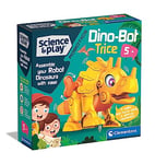 Clementoni- Science & Play Robotics-Dino Bot Tricératops-Robot Assembler, Dinosaure Enfant, Scientifique 5 Ans, Jeu Éducatif-Made in Italy, 75074, Orange, Moyen