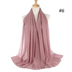 Kvinnor Enfärgad Bubblig Chiffon Scarf Hijab Wrap Printe Sjalar Hårband Muslimska Hijabs