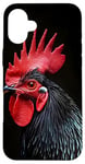 Coque pour iPhone 16 Plus Imprimé animal classique noir motif coq combat de coq