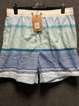 Mantaray Textured Stripe Swim Shorts XL Blue TD022 HH 02