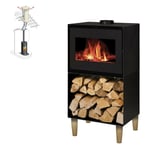 Interstoves - Pack Poêle à bois andrea 10 bûches 50cm + Kit Conduit 150 - Noir