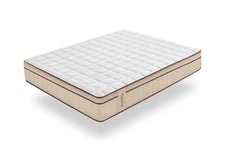 Moonia Matelas Hybride 30 cm Blanc, multizones de Confort, Technologie Core Spring, indépendance de couchages, 180 x 200 cm