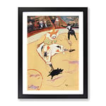 Clown At The Circus Fernando By Henri De Toulouse Lautrec Classic Painting Framed Wall Art Print, Ready to Hang Picture for Living Room Bedroom Home Office Décor, Black A4 (34 x 25 cm)