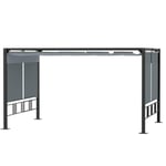 Pergola Garden Gazebo 3,9 X 2,9 M Med Solskydd Och 4 Automatiska Rulljalusier Vattentät För Trädgård Aluminium Polyester Mörkgrå