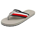 Tommy Hilfiger Men's Beach Flip Flops, Grey (Antique Silver), 8