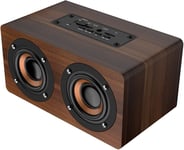 Vintage Radio Retro Bluetooth Speaker - Enceinte sans Fil Portable en Bois Bluetooth 4.2 avec Radio FM,réveil,Carte TF,Aux,Son Puissant et Caisson de Basses,pour la Maison en Plein air(Q1510)