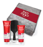 TIGI Bed Head Coffret cadeau – Shampoing et revitalisant pour cheveux abîmés, brosse à cheveux