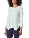 Andrew Marc Sport Women's Performance Rib Trimming 3/4 Sleeve Sharkbite Tee, Honeydew, XL