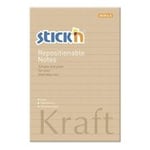 Notisblock Stick'n 150x101mm linj kraftpapper