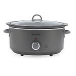 Salter Cosmos 6.5 L Slow Cooker – 3 Heat Settings, Dishwasher Safe Removable Ceramic Pot, Tempered Glass Lid, Family Batch Cooking, Cool-Touch Handles, Keep Warm, Stews, Casseroles, 200W, EK6250