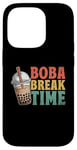 Coque pour iPhone 14 Pro Boba Break Time Thé au lait Bubble Tea Boba Pearl Lover